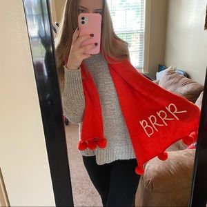NWT Aerie “BRRR” Red Scarf